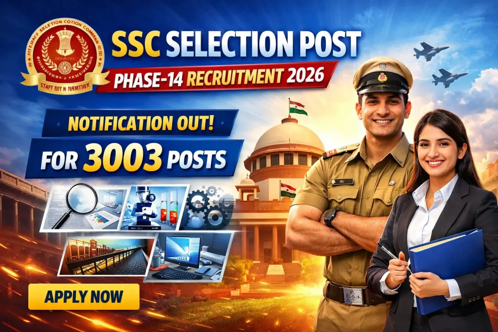 SSC Selection Post Phase 14 Recruitment 2026 Notification Out for 3003 Posts