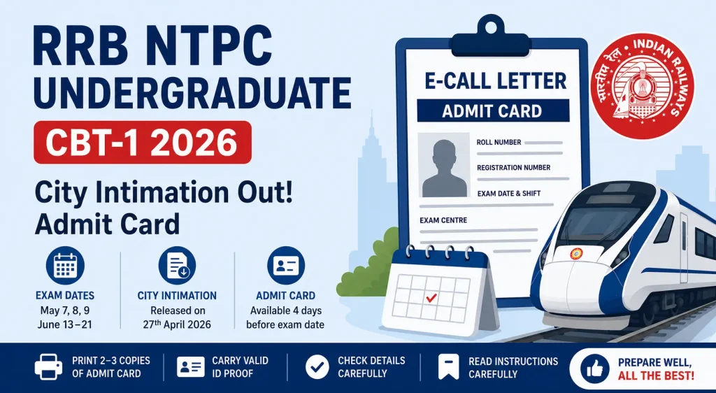 rrb ntpc undergraduate admit card