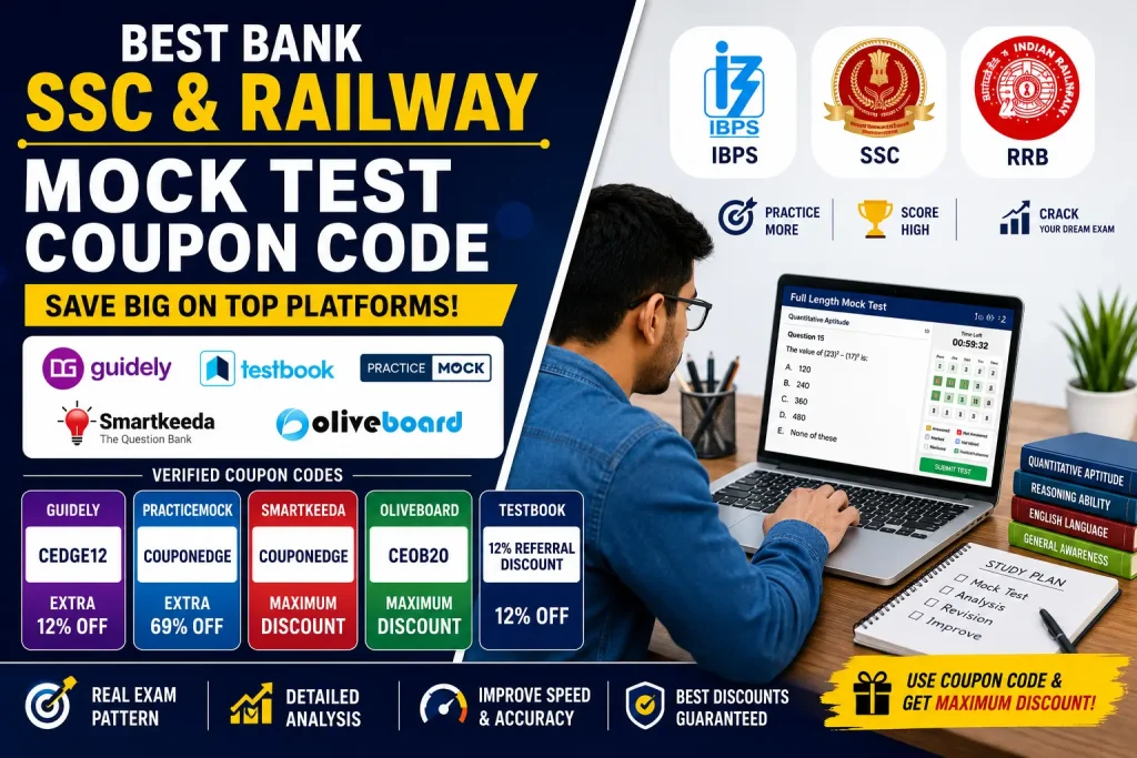 Best Bank SSC Railway mock test coupon code